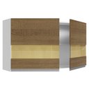 Ver imagem 5 de Armário De Cozinha Aéreo 100% MDF 120 cm 2 Portas Vidro Reflex Branco/Rustic Acordes Madesa