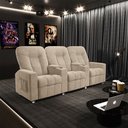 Ver imagem 6 de Poltrona Reclinável 3 lugares para Sala de Cinema Pequim Suede Bege - Gran Belo
