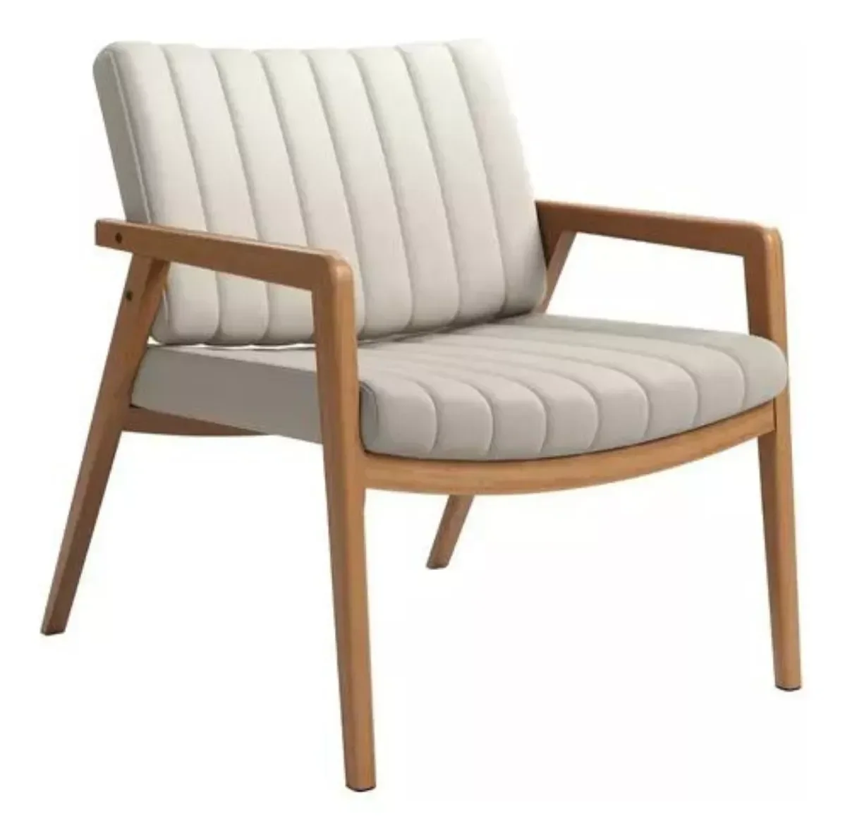 Ver imagem 4 de Kit 2 Poltrona Linho Areia Estrutura Madeira Luxo para Sua Sala