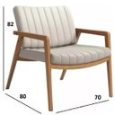 Ver imagem 5 de Kit 2 Poltrona Linho Areia Estrutura Madeira Luxo para Sua Sala