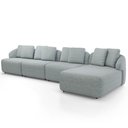 Ver mais imagens de Sofá 5 Lugares com Chaise Direito Sala Living 388cm Arlo F04 Linho Cinza - Lyam Decor