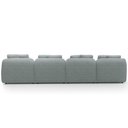 Ver imagem 2 de Sofá 5 Lugares com Chaise Direito Sala Living 388cm Arlo F04 Linho Cinza - Lyam Decor