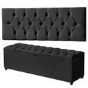 Ver imagem 2 de Cabeceira Casal Paris Estofada Painel com Recamier Baú 130cm para Cama Box Preto - Arkell