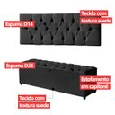 Ver imagem 5 de Cabeceira Casal Paris Estofada Painel com Recamier Baú 130cm para Cama Box Preto - Arkell