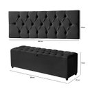 Ver mais imagens de Cabeceira Casal Paris Estofada Painel com Recamier Baú 130cm para Cama Box Preto - Arkell
