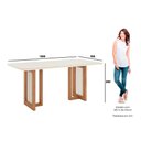 Ver imagem 2 de Mesa de Sala Jantar Yara Sc81 C/tampo Madeirado Vidro Curvo 180x90cm Nature/off White - Henn