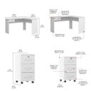 Ver imagem 2 de Kit Home Office Mesa Escrivaninha com Gaveteiro MDP Branco 0703 Menu