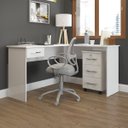 Ver imagem 1 de Kit Home Office Mesa Escrivaninha com Gaveteiro MDP Branco 0703 Menu
