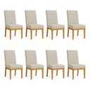 Ver imagem 1 de Kit 8 Cadeiras de Jantar Solana Suede Base de Madeira - Pallazio Cor Cappuccino