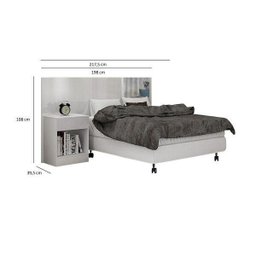 Cabeceira Casal/Queen Extensível com Espelho 1 Mesa de Apoio Valore Novo Horizonte - 3 Cabeceira Casal/Queen Extensível com Espelho 1 Mesa de Apoio Valore Novo Horizonte - 3