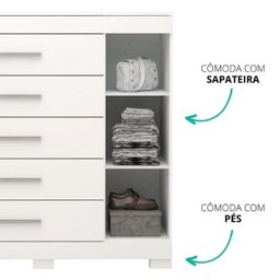 COMODA ACP RAYANE PRIME C/SAPATEIRA BRANCO SV - 4 COMODA ACP RAYANE PRIME C/SAPATEIRA BRANCO SV - 4