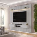 Ver imagem 4 de Painel Trento para TV com Bancada 250 Ripado Bali Bali com LED -DJ Móveis