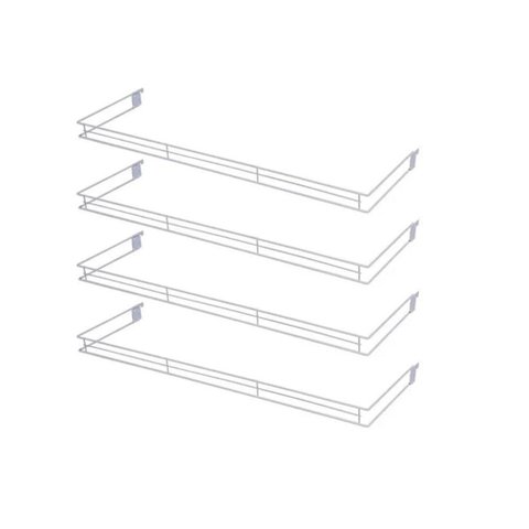 KIT - 4 aparador aramado em u 30x91cm Branco - Sa Gondolas