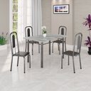 Ver imagem 1 de Conjunto Sala de Jantar com 4 Cadeiras Lívia Prata/Preto