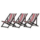 Ver imagem 1 de Kit 3 Espreguiçadeiras Dobrável Black Sb-l Marrom-vermelho