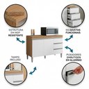 Ver imagem 3 de Balcão Gabinete Cozinha Andréia 120cm 2 Portas com Tampo Mdp Amêndoa/branco - Desk Design