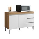 Ver imagem 2 de Balcão Gabinete Cozinha Andréia 120cm 2 Portas com Tampo Mdp Amêndoa/branco - Desk Design
