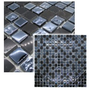 Pastilhas de Vidro Onix Mescla Metalizado Brilhante Kit 11 Unidades 30x30cm