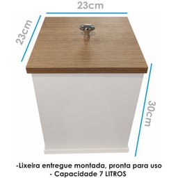 Lixeira para Banheiro Quadrada com Tampa - 2
