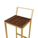 Ver imagem 2 de Jogo 2 Banqueta Alta Balcão Bistrô Dourada Confort Industrial Premium Imbuia Don Castro Decor Indust