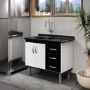 Ver imagem 2 de Pia de Cozinha Mármore Sintético 100x53cm Multimóveis CR20478 