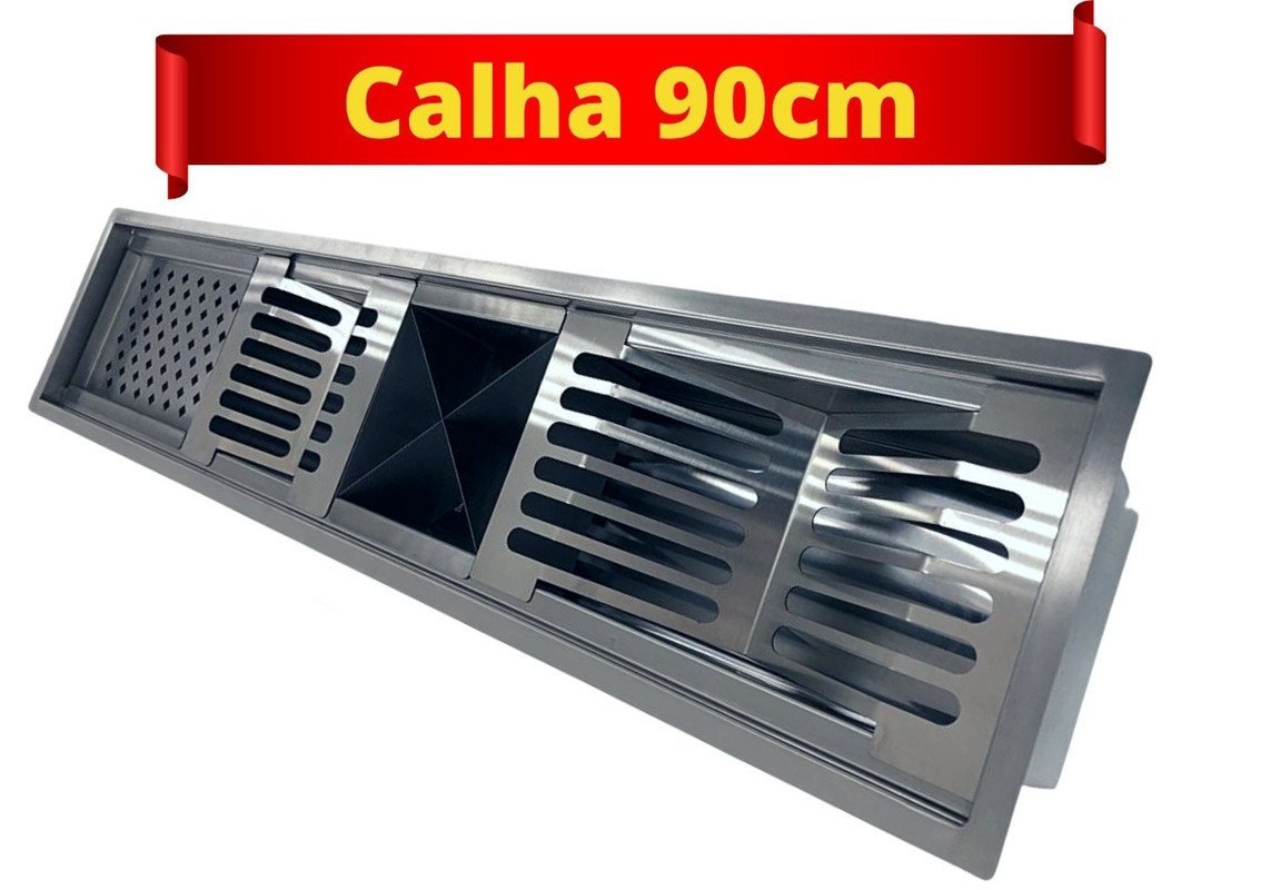 Escorredor 90Cm Inox Escovado Pia Cozinha Gourmet AJL AJL STORE CALHA - 1