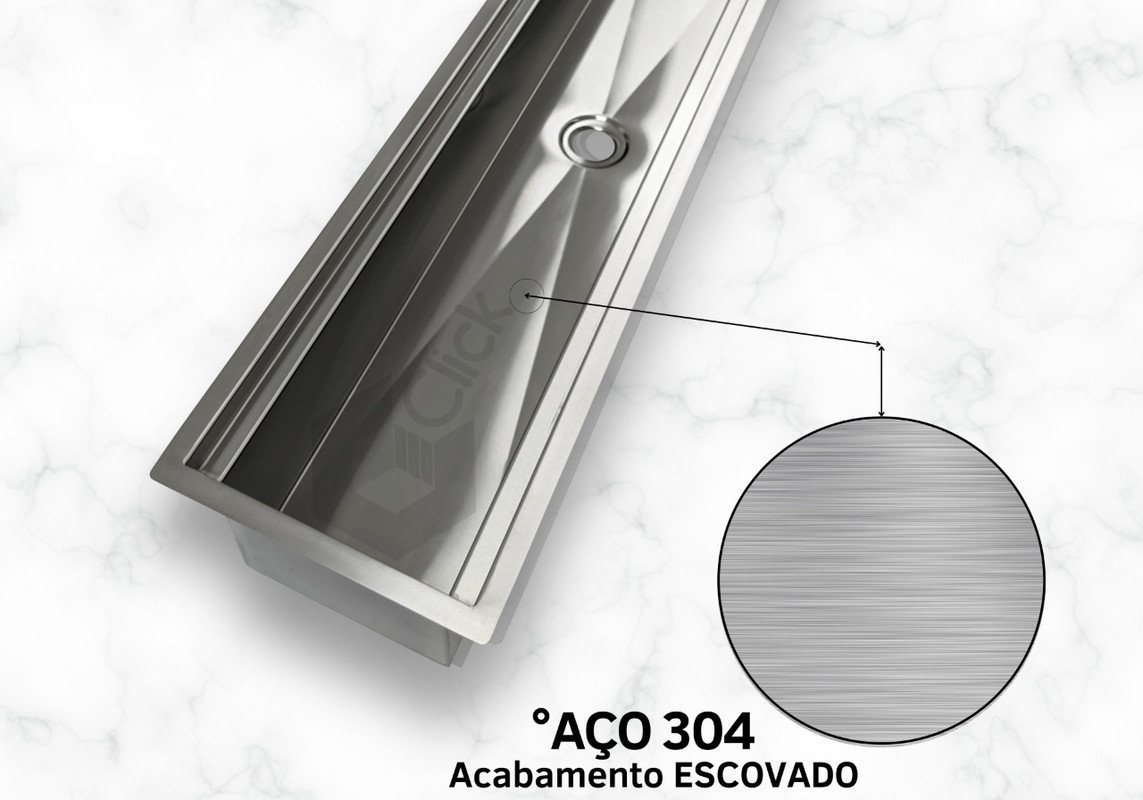 Escorredor 90Cm Inox Escovado Pia Cozinha Gourmet AJL AJL STORE CALHA - 3