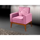 Ver imagem 2 de Kit 2 Poltronas Decorativa Florença Pés em Madeira Maciça Estofado Veludo - Rosa