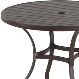 Mesa Roma com Tampo Ripado em Alumínio (1m) - Cozinha, Edícula, Piscina - Marrom - 2