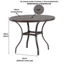 Ver imagem 4 de Mesa Roma com Tampo Ripado em Alumínio (1m) - Cozinha, Edícula, Piscina - Marrom
