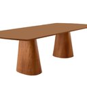 Ver imagem 3 de Mesa para Sala de Jantar Noronha 220cm Madeira Tampo Barril Laminado Moderna Mobília