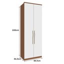 Ver imagem 3 de Modulo 2 Portas e 3 Gavetas Setiba Plus 245 Cm Rimo Jequitibá/branco