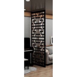 Painel Vazado Divisória Mdf Shangai Preto - 0,60x2,40m - 2