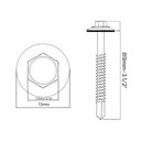 Ver imagem 2 de Parafuso Telha/metal Cabo Flangeada Perfurante Arruela Fixa Stein 14x3.1/2 (5.5x89)
