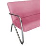 Namoradeira Decorativa Bela Suede Rosa Braço Cromado - 2