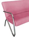 Ver imagem 2 de Namoradeira Decorativa Bela Suede Rosa Braço Cromado