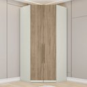 Ver imagem 1 de Guarda-roupa Closet Canto Modulado 2 Portas 3 Gavetas Seletto Henn - Areia/jequitibá