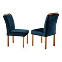 Ver imagem 3 de Conjunto Sala de Jantar 6 Lugares Mesa Barcelona e 6 Cadeiras Azul Turquesa Escuro