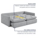Ver imagem 4 de Sofá Cama Retrátil e Reclinável 3 Lugares 200cm Pés em Madeira Miami