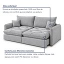 Ver mais imagens de Sofá Cama Retrátil e Reclinável 3 Lugares 200cm Pés em Madeira Miami