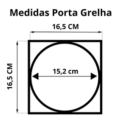 Kit C/10 Porta Grelha Ralo Click 15x15 Suporte Inox Rose - 3