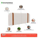 Ver imagem 3 de Cabeceira Painel Orgânico Cama Box Casal Padrão Flay 140cm Dobrável Bouclé Off White - Desk Design