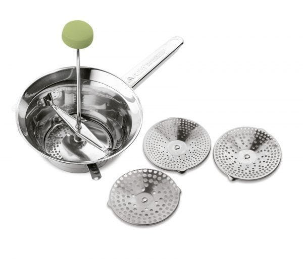 Passa Verduras com 3 Discos em Aço Inox - 20 cm Vera - 13333147 - Ghidini