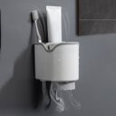 Ver imagem 6 de Suporte Para Parede Porta Escova Pasta De Dente Com Copo Enxágue