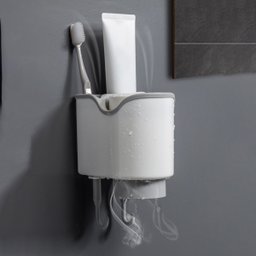 Suporte Para Parede Porta Escova Pasta De Dente Com Copo Enxágue - 6