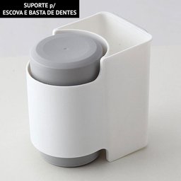 Suporte Para Parede Porta Escova Pasta De Dente Com Copo Enxágue - 2