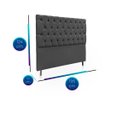Ver mais imagens de Kit Cabeceira com Baú Mirage Capitonê 195 cm Suede Cinza - Biselo'S Decor