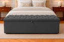 Ver imagem 5 de Kit Cabeceira com Baú Mirage Capitonê 195 cm Suede Cinza - Biselo'S Decor