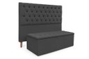 Ver imagem 1 de Kit Cabeceira com Baú Mirage Capitonê 195 cm Suede Cinza - Biselo'S Decor