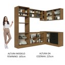 Ver imagem 5 de Cozinha Completa de Canto Madesa Agata 399001 com Armário e Balcão (Sem Tampo e Pia) Rustic/Preto Co